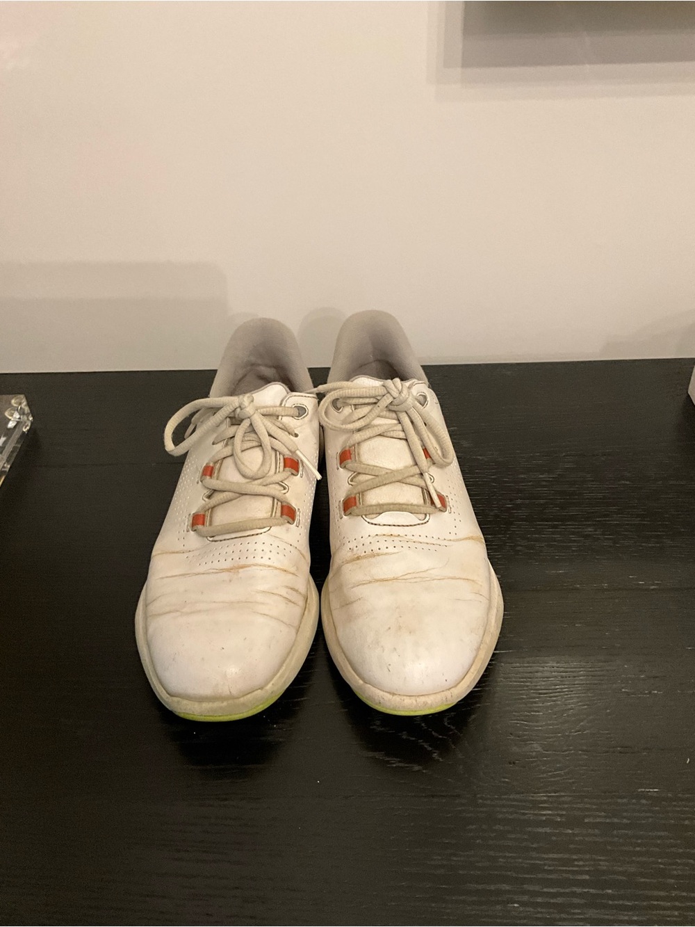 FootJoy White Kids Athletic Shoes with Orange Accents